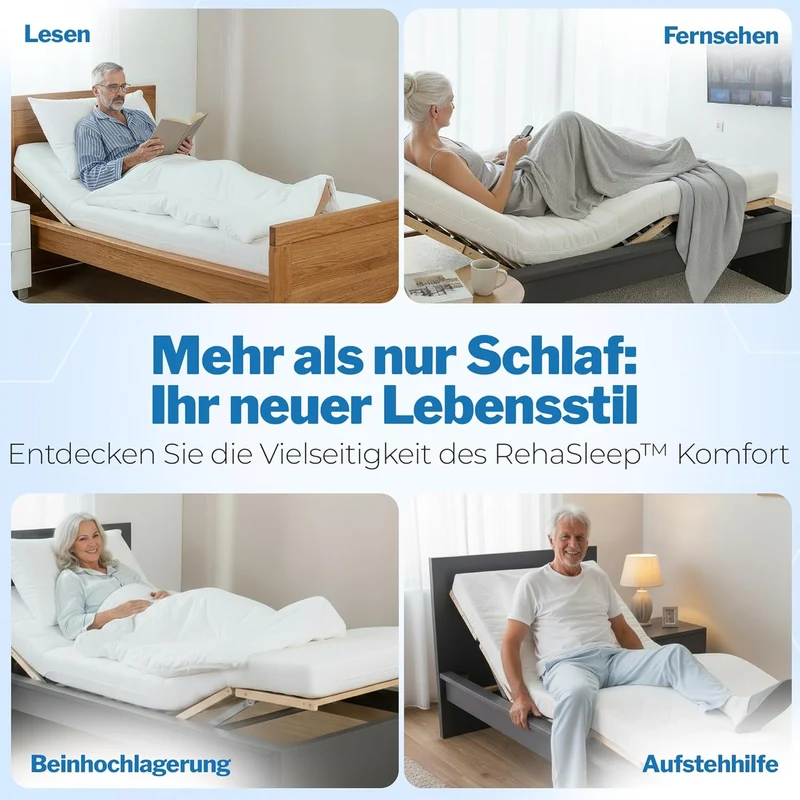 RehaSleep Komfort Lattenrost elektrisch verstellbar, Birkenholz, Made in Germanyh
