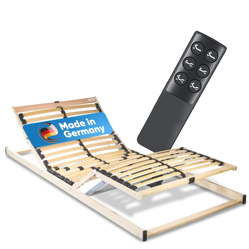 RehaSleep Komfort Lattenrost elektrisch verstellbar, Birkenholz, Made in Germanyh