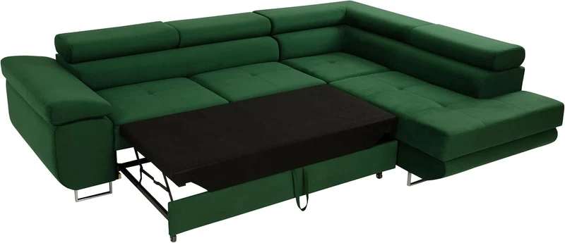 Mirjan24 Torezio Ecksofa mit Schlaffunktion und Bettkasten – 4-Sitzer L-Formh