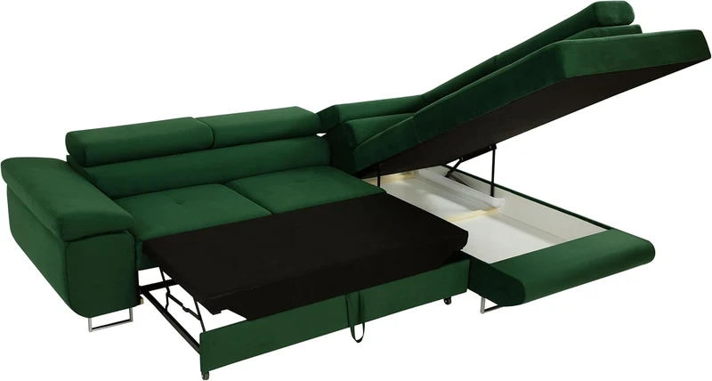 Mirjan24 Torezio Ecksofa mit Schlaffunktion und Bettkasten – 4-Sitzer L-Formh