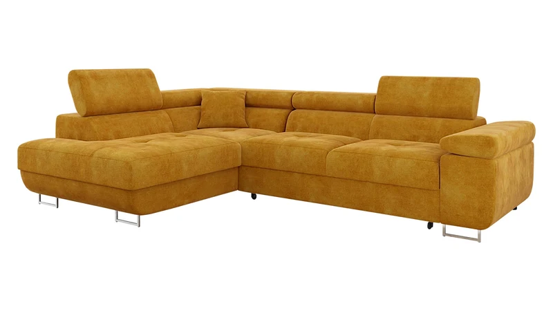 Mirjan24 Torezio Ecksofa mit Schlaffunktion und Bettkasten – 4-Sitzer L-Formh