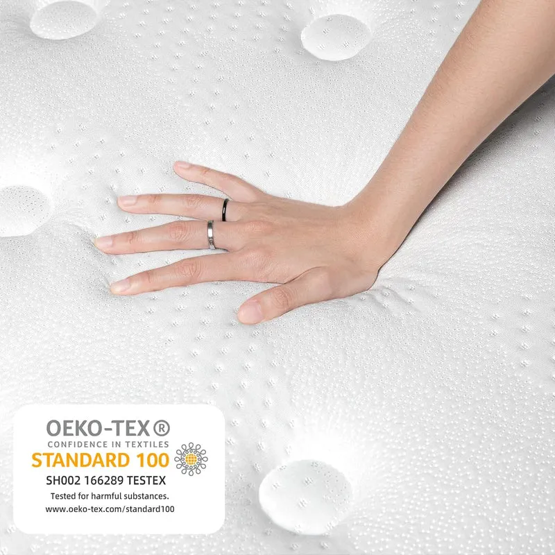 TeQsli Gel-Taschenfederkernmatratze – 9-Zonen, Orthopädisch & Ergonomisch, H3/H4, Gel-Memory-Schaum, Oeko-TEX & CertiPURh