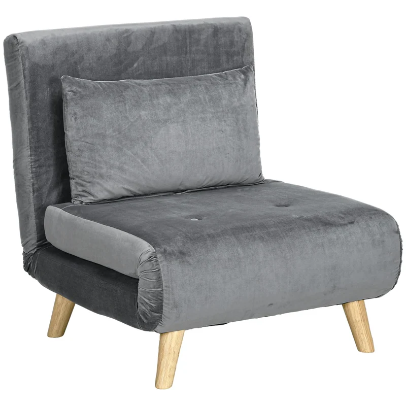 HOMCOM 3-in-1 Schlafsessel Beige – Klappsofa mit Bettfunktion & verstellbarer Rückenlehneh