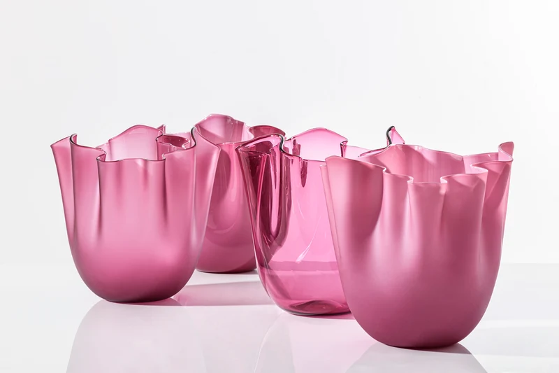 Venini Vaso Fazzoletto Opalino Medio Trasparente
