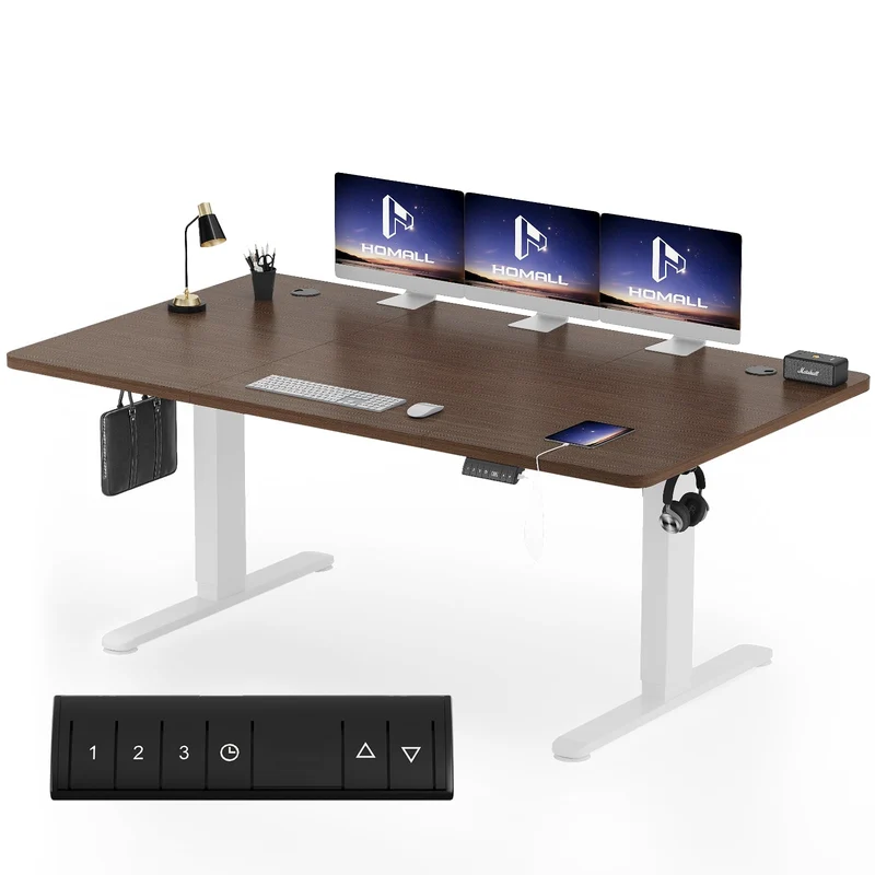 Homall höhenverstellbarer Schreibtisch elektrisch – Rechteck, USB, ergonomischh