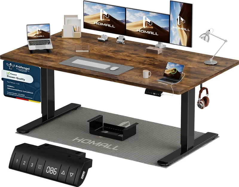 Homall höhenverstellbarer Schreibtisch elektrisch – Rechteck, USB, ergonomischh