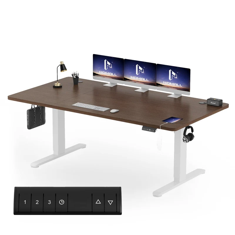 Homall höhenverstellbarer Schreibtisch elektrisch – Rechteck, USB, ergonomischh