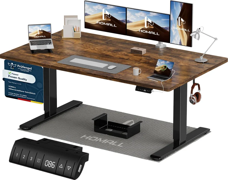 Homall höhenverstellbarer Schreibtisch elektrisch – Rechteck, USB, ergonomischh