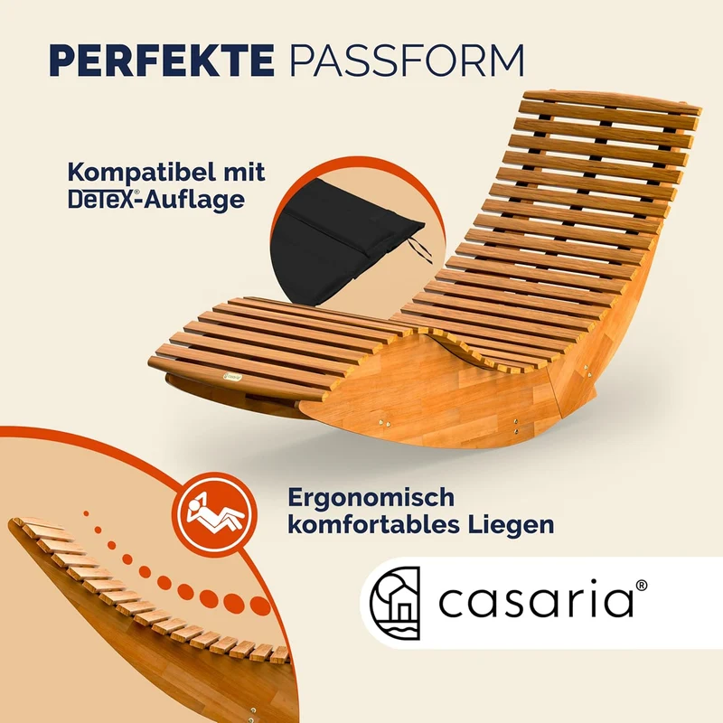 Casaria Sonnenliege 2er Set aus Akazienholz – Klappbar, Wetterfest, FSC-zertifiziert, 195×60 cm, Braunh