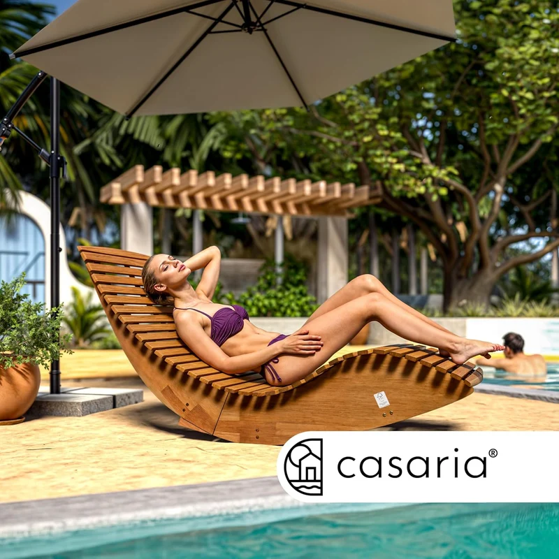 Casaria Sonnenliege 2er Set aus Akazienholz – Klappbar, Wetterfest, FSC-zertifiziert, 195×60 cm, Braunh