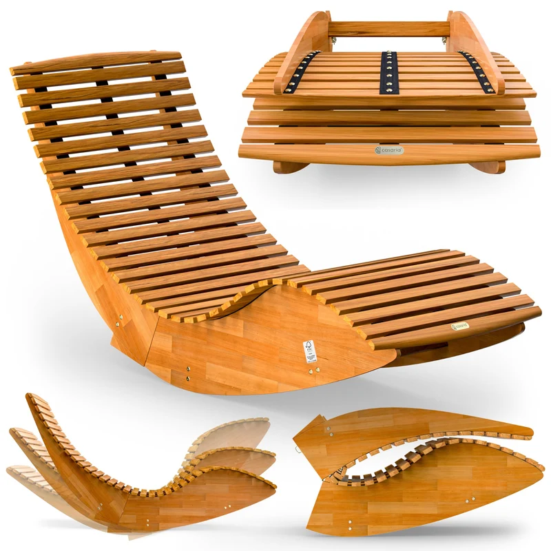 Casaria Sonnenliege 2er Set aus Akazienholz – Klappbar, Wetterfest, FSC-zertifiziert, 195×60 cm, Braunh
