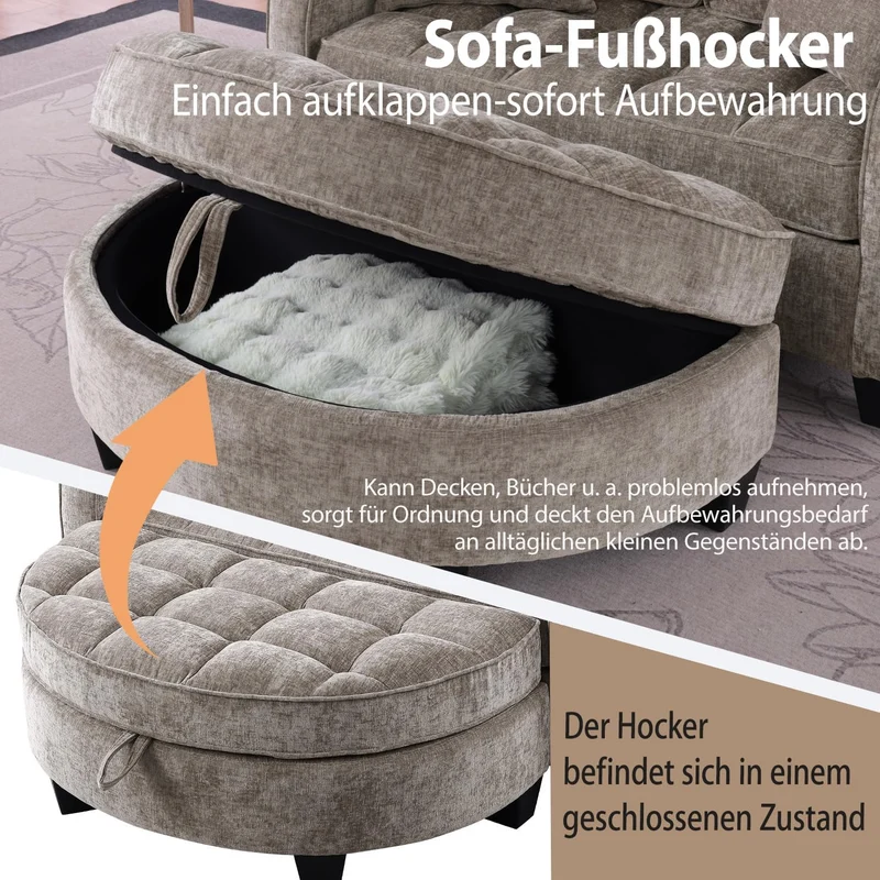 Gelukueub Multifunktionales Sofa-Bett 2-in-1 – Modernes Schlafsofa mit Stauraum, platzsparendh