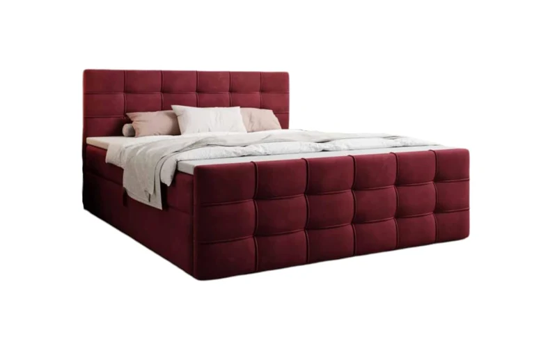 Luxusbetten24 Boxspringbett Luxor – Samt Polsterbett mit Stauraum & Bonellfederkernmatratzeh