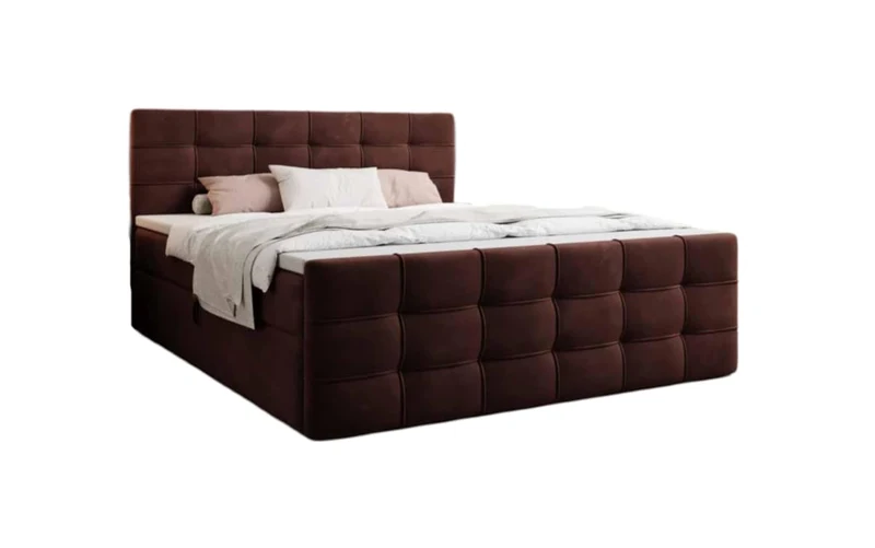Luxusbetten24 Boxspringbett Luxor – Samt Polsterbett mit Stauraum & Bonellfederkernmatratzeh