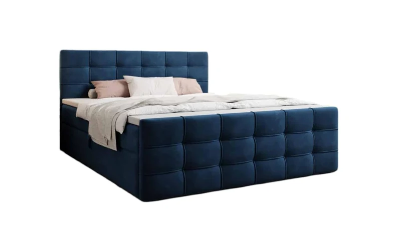 Luxusbetten24 Boxspringbett Luxor – Samt Polsterbett mit Stauraum & Bonellfederkernmatratzeh
