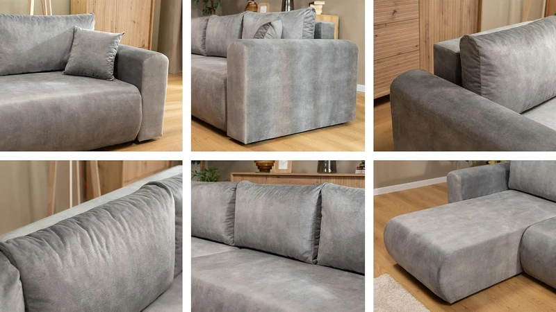 Mirjan24 Eliwo Ecksofa L-Form, Schlafsofa mit Bettkasten, Wohnlandschaft mit Schlaffunktion, modernes Polstersofa, universelle Ottomaneh