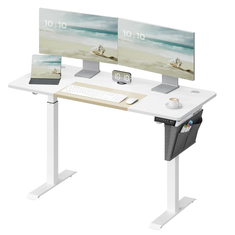 SONGMICS Elektrischer Höhenverstellbarer Schreibtisch – Holz & Stahl, Ergonomisch, Höhenverstellbarh
