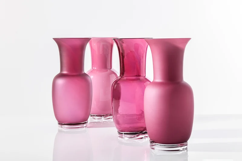 Venini Vaso Opalino Piccolo Sabbiato