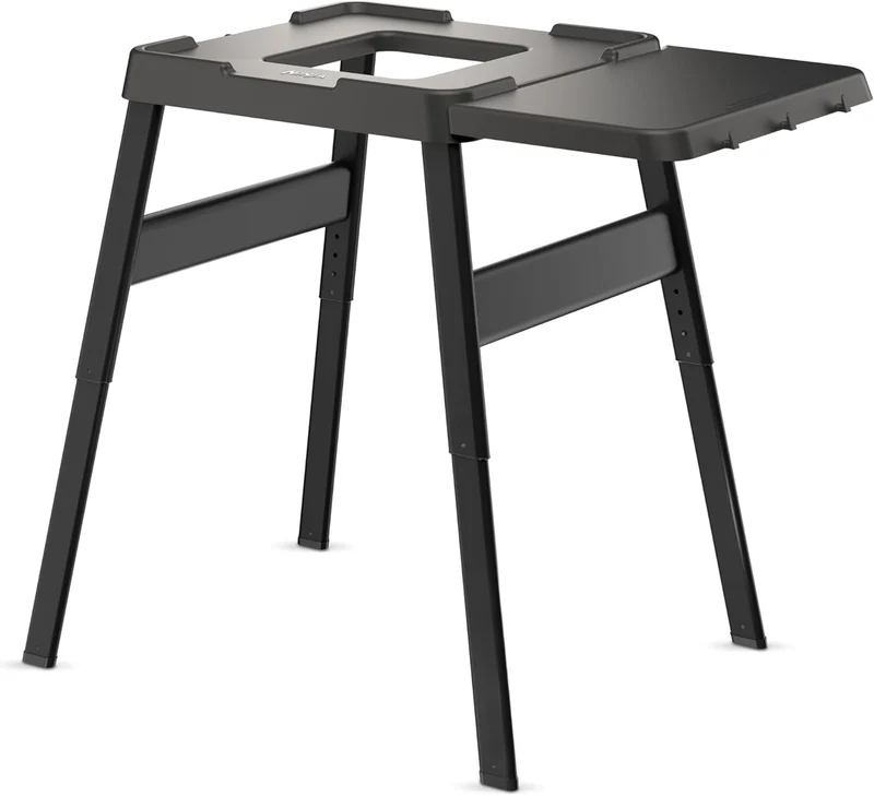 Ninja Woodfire Grillständer mit Beistelltisch – Verstellbarer Outdoor-Tisch für Elektrogrill & Pizzaofen, Schwarzh