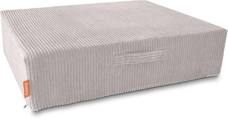 Funzy Hüpfpolster für Kinder 85x65x21 cm, Hüpfmatratze mit Taschenfederkern, Cord-Bezug Waschbar, Schadstofffrei, Motorik-Spielkissen, Cord Koala Grauh