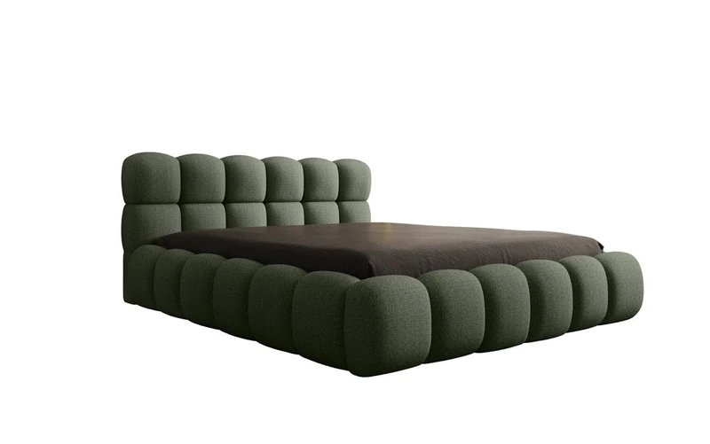 Luxusbetten24 Polsterbett Boston – Designerbett mit Stauraum, Bouclé-Bezug, modernes Bettgestellh