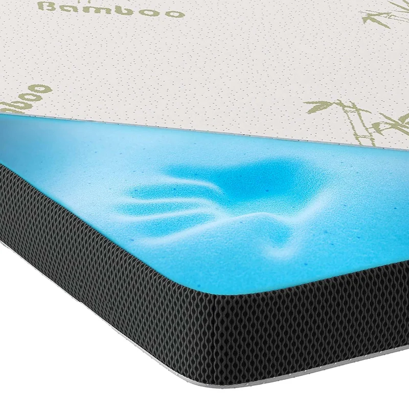 MKS Gel-Topper mit Memory-Schaum – 7 cm Matratzentopper, H2/H3, 3D-Luftstrom, Bambusbezugh