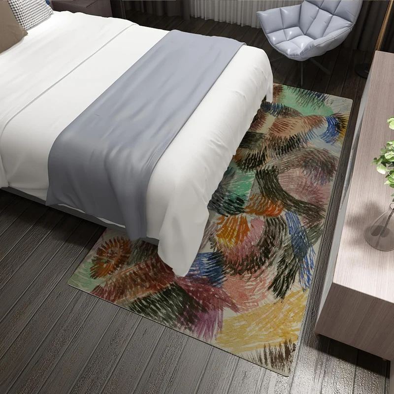 CIHCOHOME Abstrakter Wohnzimmerteppich – Moderner Kunststil, Rutschfest, Weich, Pflegeleichth