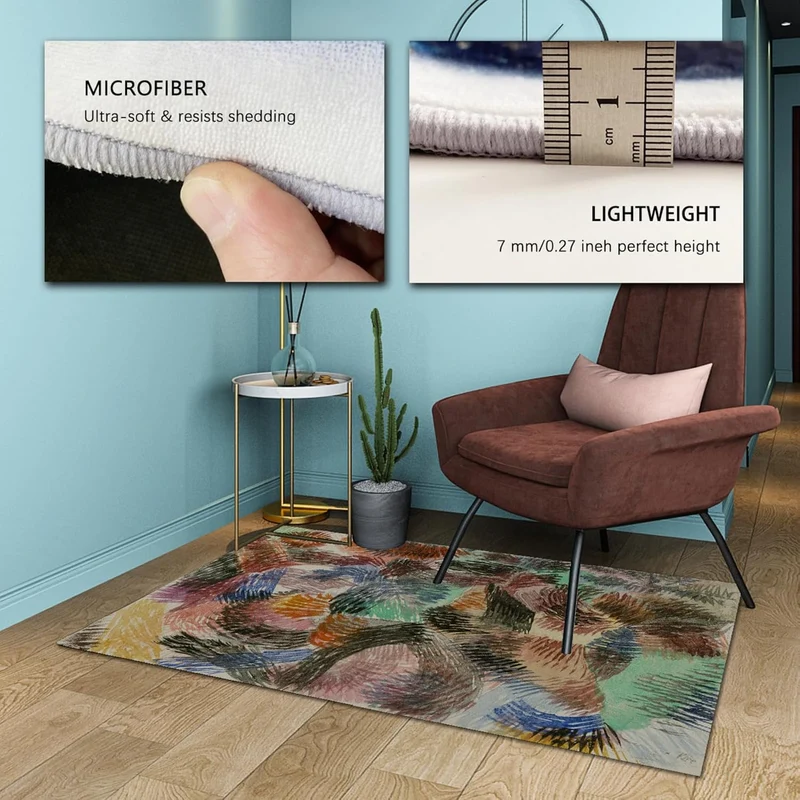 CIHCOHOME Abstrakter Wohnzimmerteppich – Moderner Kunststil, Rutschfest, Weich, Pflegeleichth