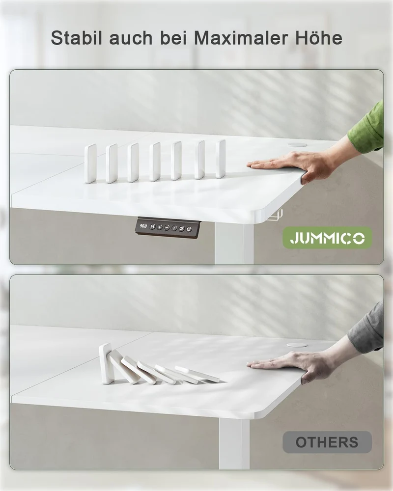 JUMMICO höhenverstellbarer Schreibtisch elektrisch – Steh-Sitz Tisch modernh