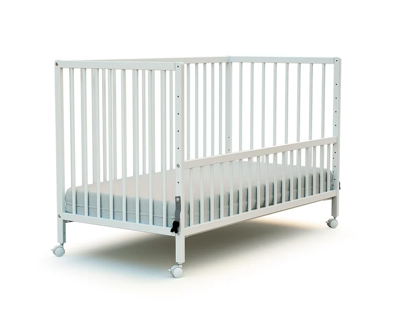 Webaby - Babybett Beistellbett Holz 60x120 cm Buche Natur LIO| Kinderbett Co-Sleeping babybett | Von Geburt an | Höhenverstellbar | Lattenrosth