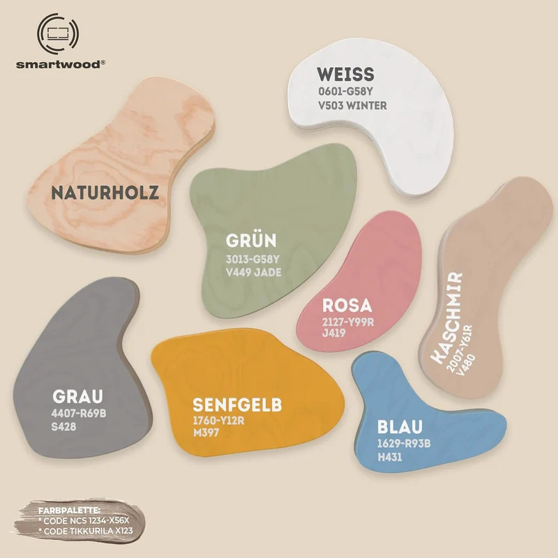 smartwood Bodenbett 70x140 Montessori Kinderbett aus Holz mit FSC-Zertifikat TILA 2L mit Rausfallschutz & Lattenrost bis 230kg belastbar - Einfache Montageh