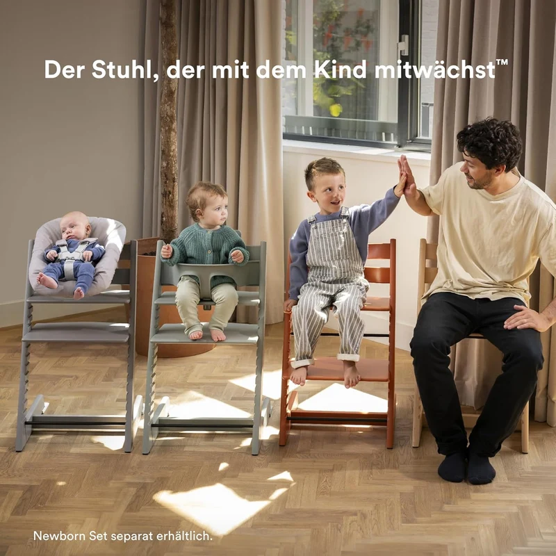 Stokke Tripp Trapp Hochstuhl – Mitwachsend, Verstellbar, Mit Baby Set, weißh