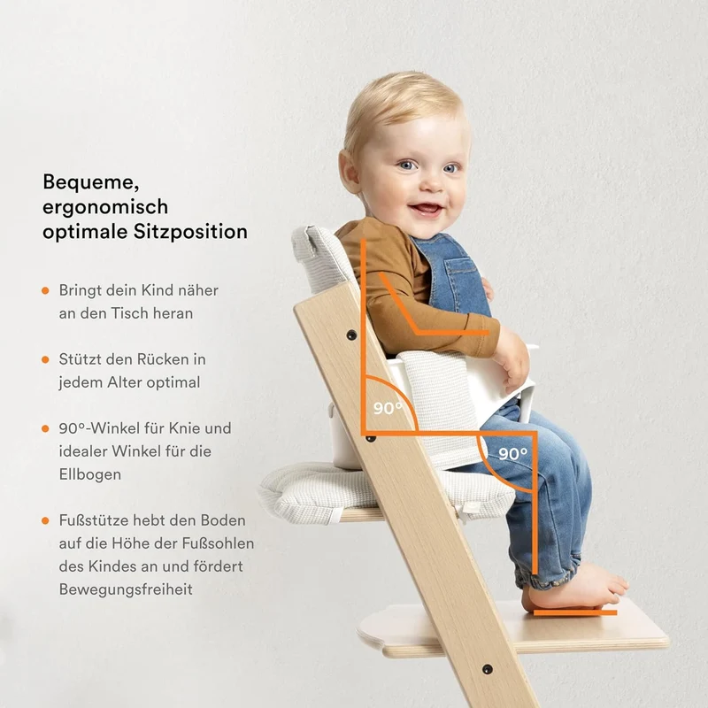 Stokke Tripp Trapp Hochstuhl – Mitwachsend, Verstellbar, Mit Baby Set, weißh