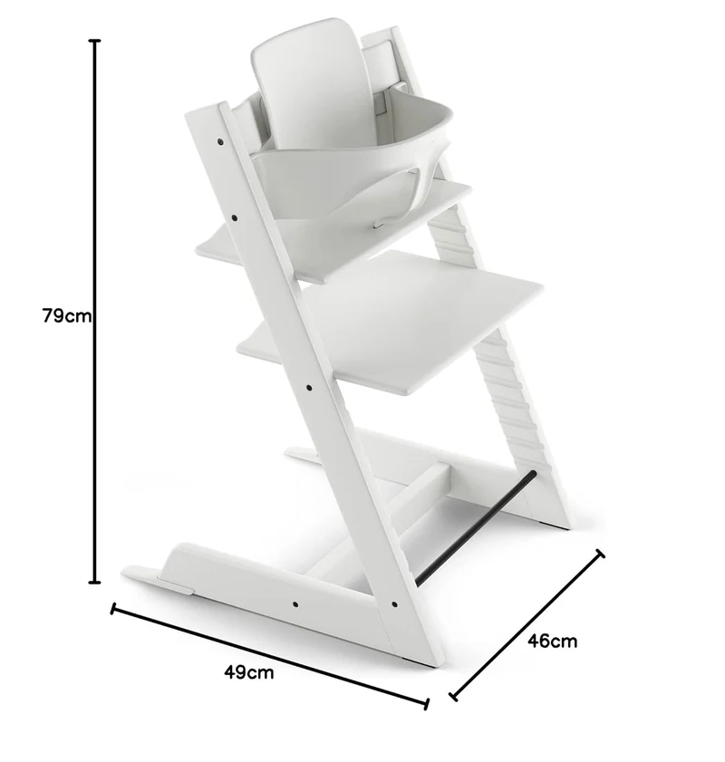 Stokke Tripp Trapp Hochstuhl – Mitwachsend, Verstellbar, Mit Baby Set, weißh