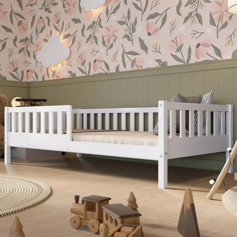 Crazy Pine Montessori Kinderbett – Mitwachsend, Holz, Rausfallschutzh