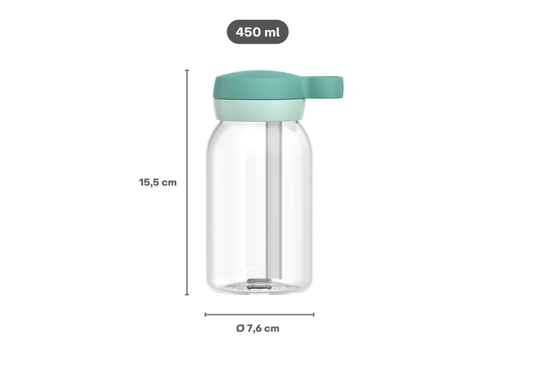 Campus Trinkflasche mit Trinkhalm 450 ml - Unicorn Glow