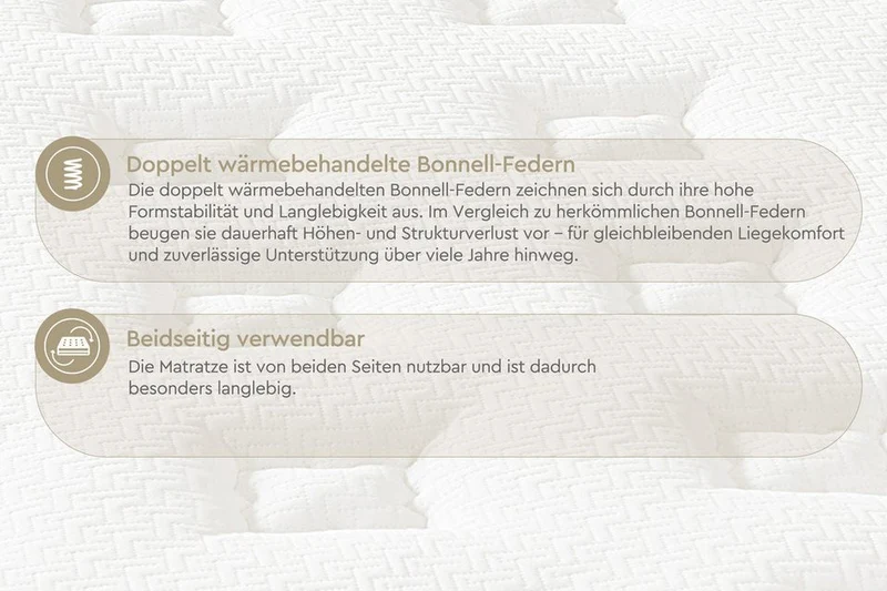Yatas Bedding Majestät Bonnellfederkernmatratze 30 cm H3 – Ergonomisch, Wendbar, OEKO-TEXh