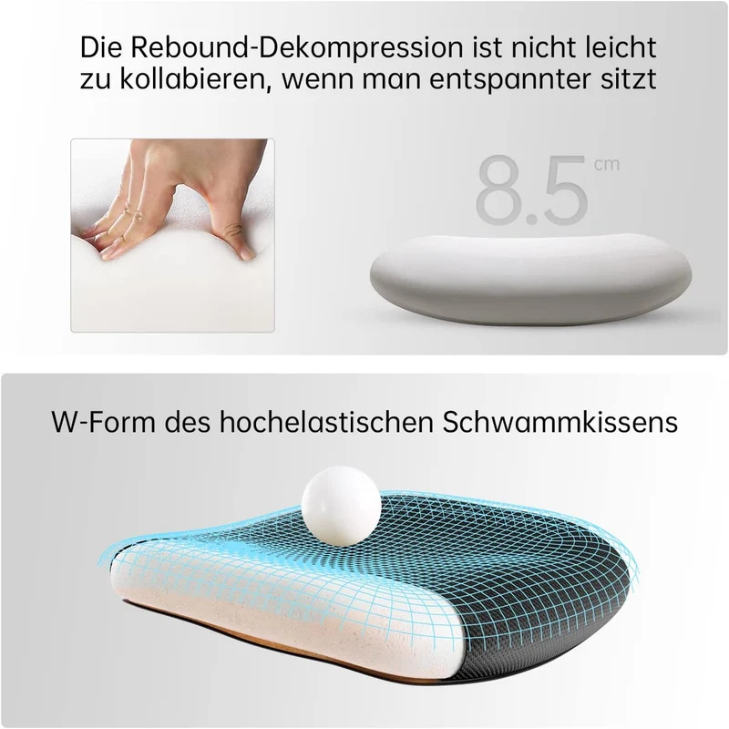 SIHOO Ergonomischer Bürostuhl – Verstellbare Lendenstütze, Kopfstütze, Wippfunktion, Belastbar bis 150 kgh