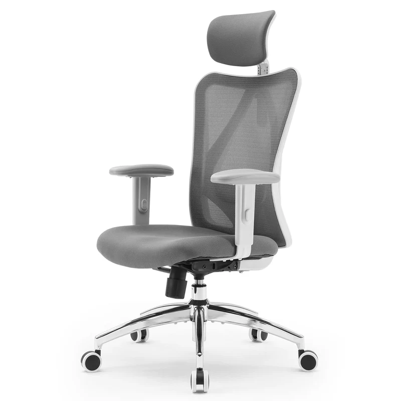 SIHOO Ergonomischer Bürostuhl – Verstellbare Lendenstütze, Kopfstütze, Wippfunktion, Belastbar bis 150 kgh