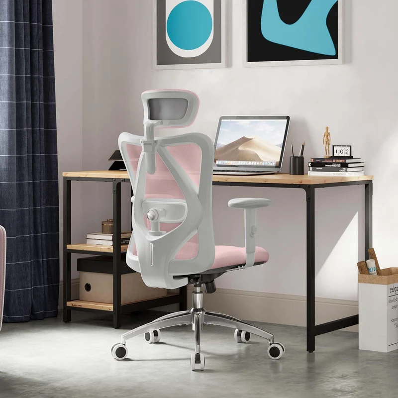SIHOO Ergonomischer Bürostuhl – Verstellbare Lendenstütze, Kopfstütze, Wippfunktion, Belastbar bis 150 kgh