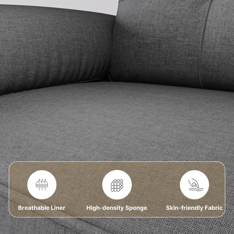 Xbro 2-Sitzer Sofa aus Stoff – Modernes Loveseat, Mit Armlehnen und Seitentascheh