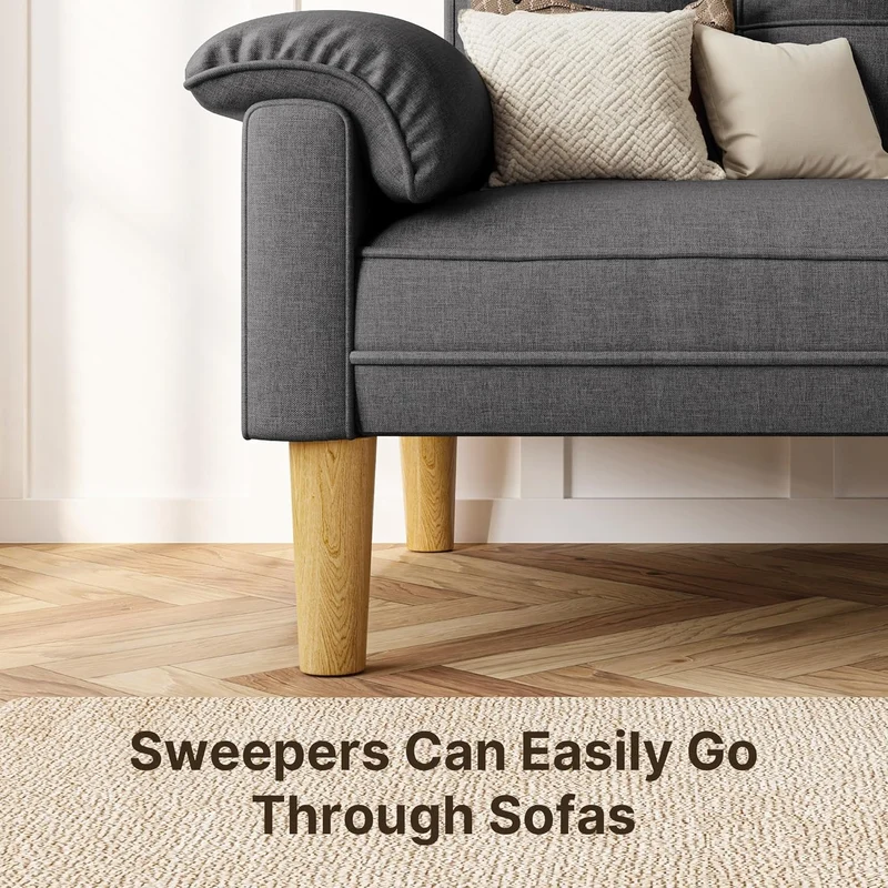 Xbro 2-Sitzer Sofa aus Stoff – Modernes Loveseat, Mit Armlehnen und Seitentascheh