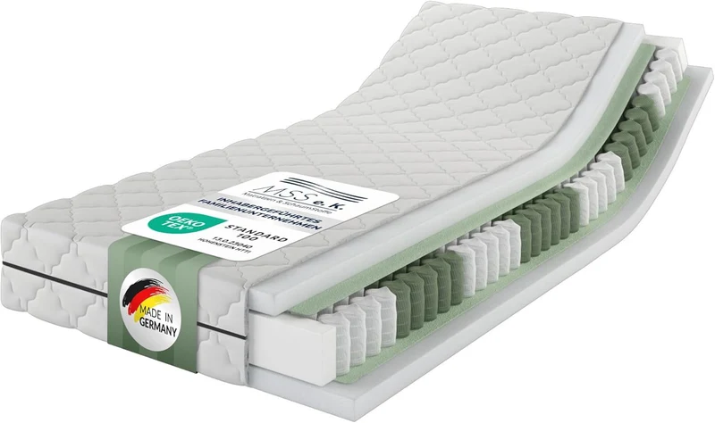 MSS e.K. 7-Zonen Taschenfederkernmatratze, Orthopädisch, Öko-Tex, Ergonomisch, Komfortschaumh