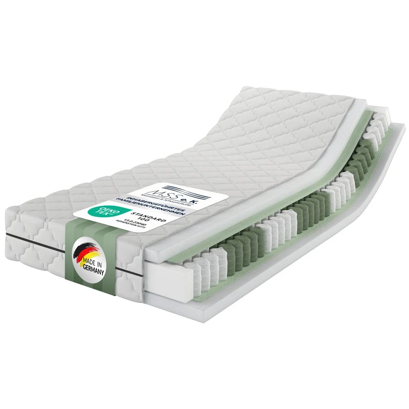 MSS e.K. 7-Zonen Taschenfederkernmatratze, Orthopädisch, Öko-Tex, Ergonomisch, Komfortschaumh