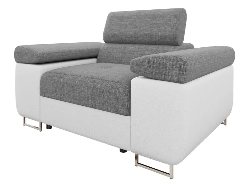 Mirjan24 Sofa Torezio I 1-Sitzer – Polstersofa mit verstellbarer Kopfstütze, Metallfüße, Modernh