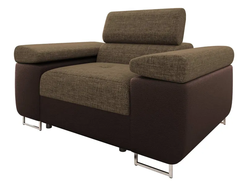 Mirjan24 Sofa Torezio I 1-Sitzer – Polstersofa mit verstellbarer Kopfstütze, Metallfüße, Modernh