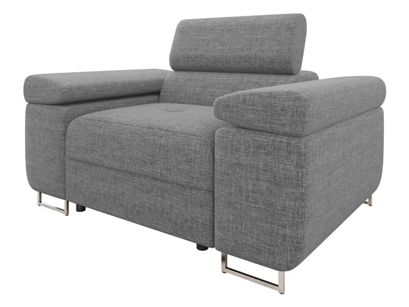 Mirjan24 Sofa Torezio I 1-Sitzer – Polstersofa mit verstellbarer Kopfstütze, Metallfüße, Modernh