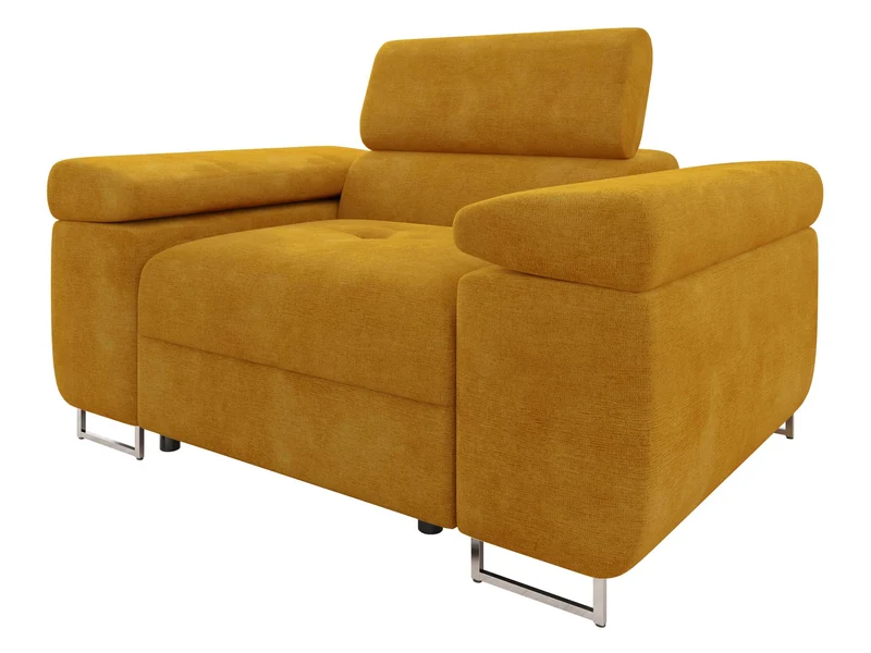 Mirjan24 Sofa Torezio I 1-Sitzer – Polstersofa mit verstellbarer Kopfstütze, Metallfüße, Modernh