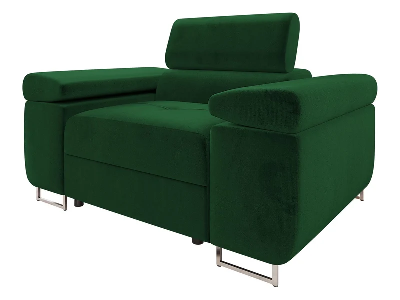 Mirjan24 Sofa Torezio I 1-Sitzer – Polstersofa mit verstellbarer Kopfstütze, Metallfüße, Modernh