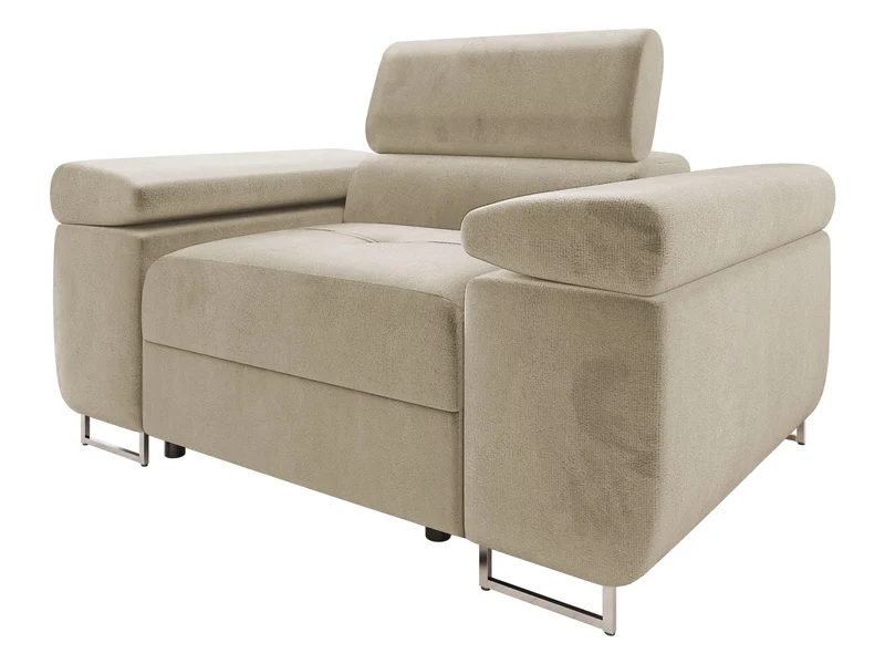 Mirjan24 Sofa Torezio I 1-Sitzer – Polstersofa mit verstellbarer Kopfstütze, Metallfüße, Modernh